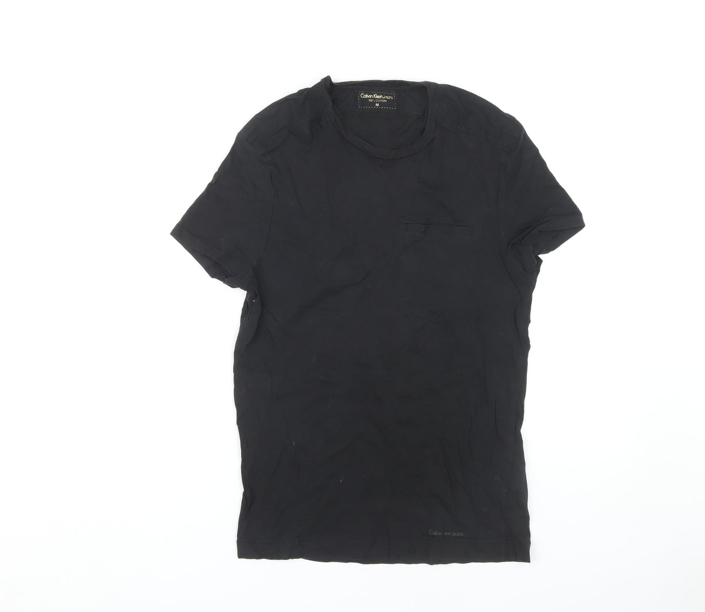 Unisex Adults UK Size M Calvin Klein Jeans Black Basic T-Shirt