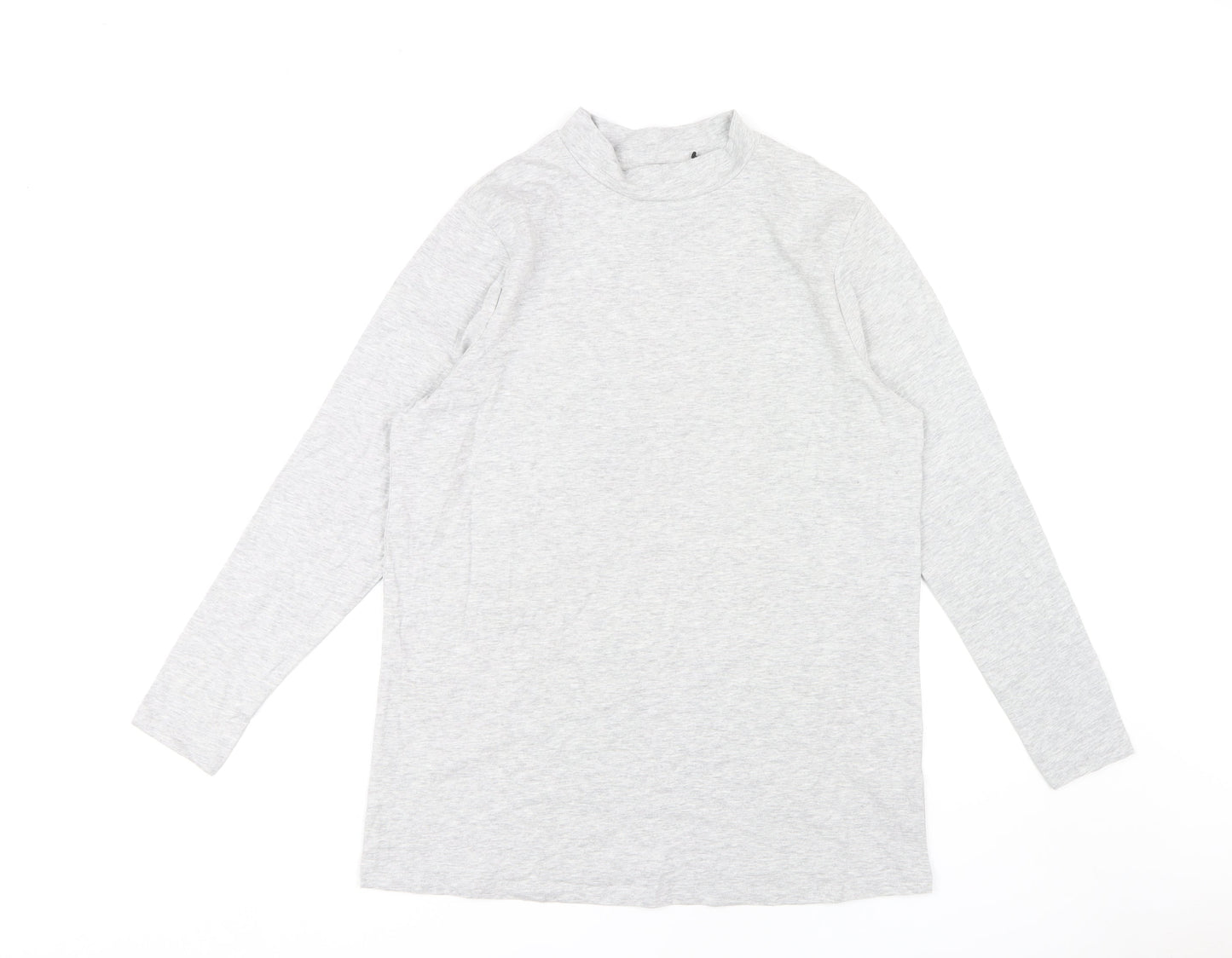 Capsule Women's Grey Mock Neck Jersey T-Shirt Size 18