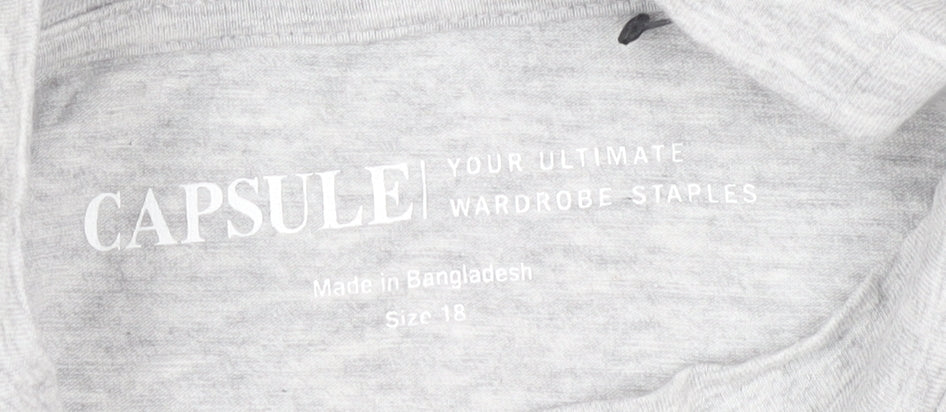 Capsule Women's Grey Mock Neck Jersey T-Shirt Size 18