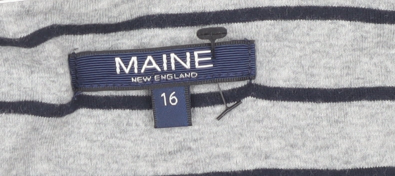 Womens UK Size 16 Maine Grey Basic T-Shirt