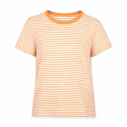 Fossil Women's Orange Striped Ringer T-Shirt S