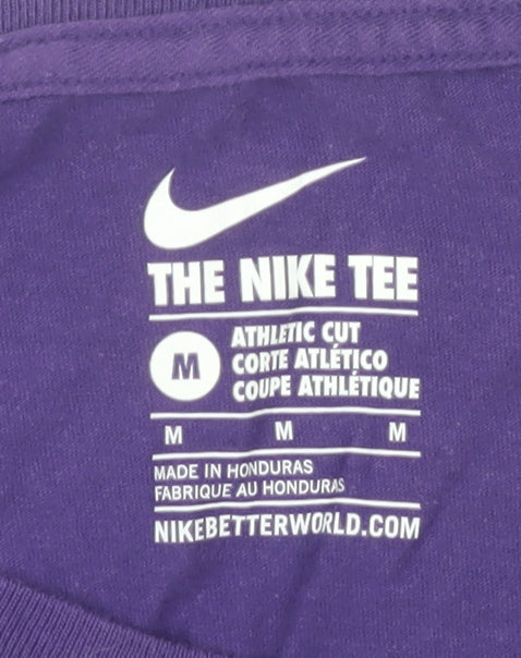 Nike Women's Purple Basic T-Shirt, M, Casual Athletic Fit