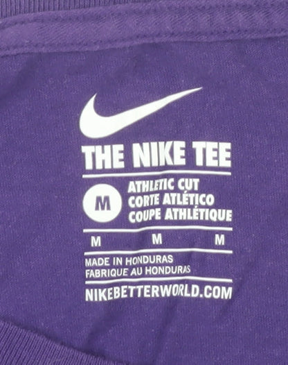 Nike Women's Purple Basic T-Shirt, M, Casual Athletic Fit