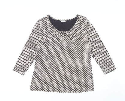 Marks and Spencer Women's Brown Geometric Blouse Size 14