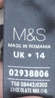 Marks and Spencer Women's Brown Geometric Blouse Size 14
