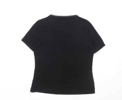 Womens UK Size M Planet Black  T-Shirt