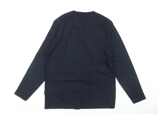 Maine New England Men's Black Long Sleeve Cotton T-Shirt L