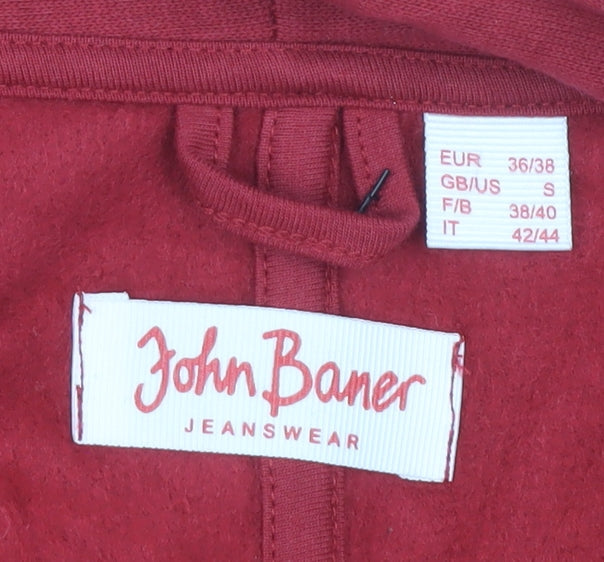 John Baner Women's Red Jacket, Size S, Organic Cotton