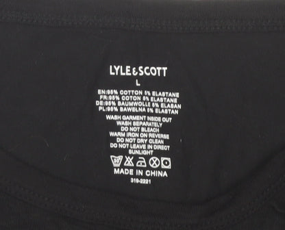 Lyle & Scott Men's Black Cotton T-Shirt, Size L