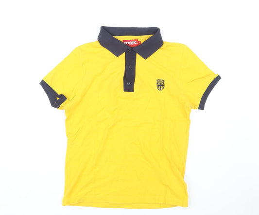 Merc Men's Yellow Short Sleeve Polo Shirt S