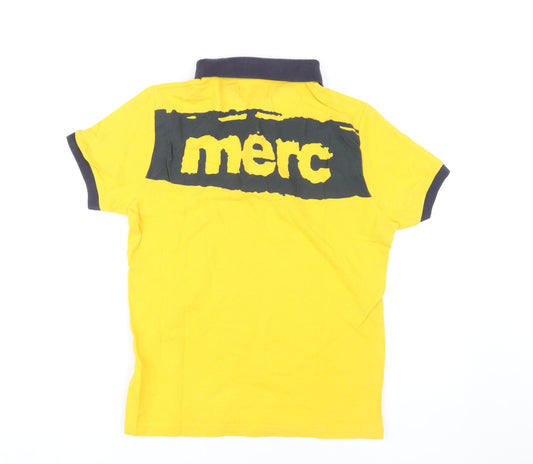 Merc Men's Yellow Short Sleeve Polo Shirt S