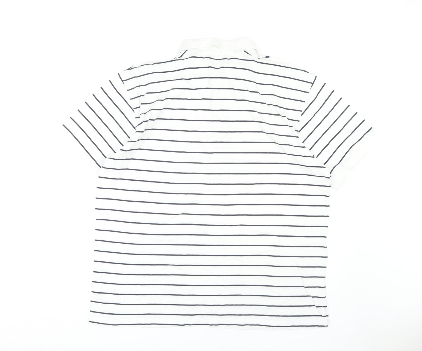 Fred Olsen Men's White 2XL Striped Polo Shirt