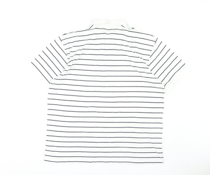 Fred Olsen Men's White 2XL Striped Polo Shirt