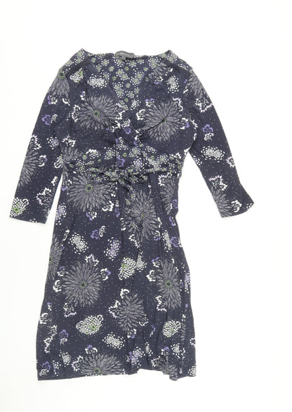 Marks and Spencer Women's Multicoloured Floral Wrap Dress Size 14