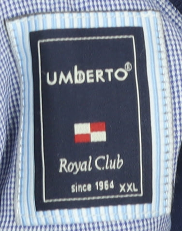 Umberto Men's Blue 2XL Long Sleeve Polo Shirt