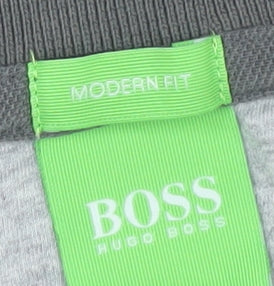 Hugo Boss Men's Grey Polo Shirt L Cotton Modern Fit