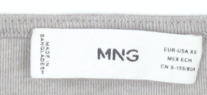 Womens UK Size XS MNG Grey  T-Shirt