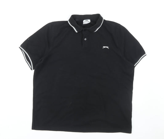 Slazenger Men's Black 2XL Polo Shirt - Short Sleeve
