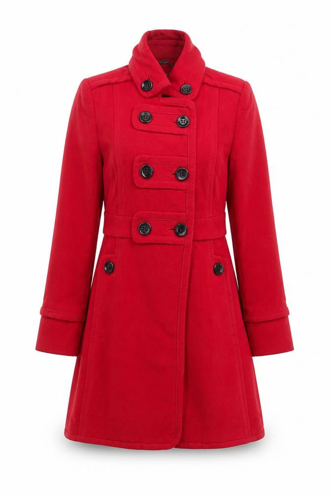 Mango Suit Women's Red Trench Coat Size 12
