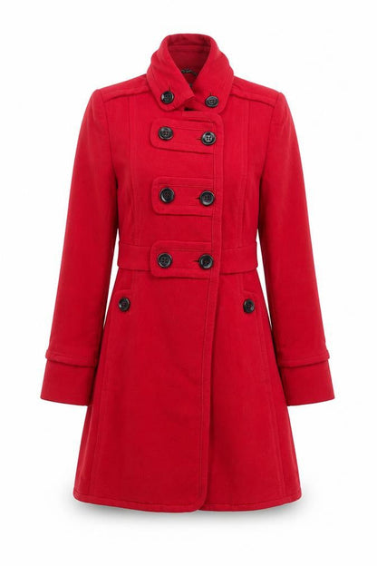 Mango Suit Women's Red Trench Coat Size 12