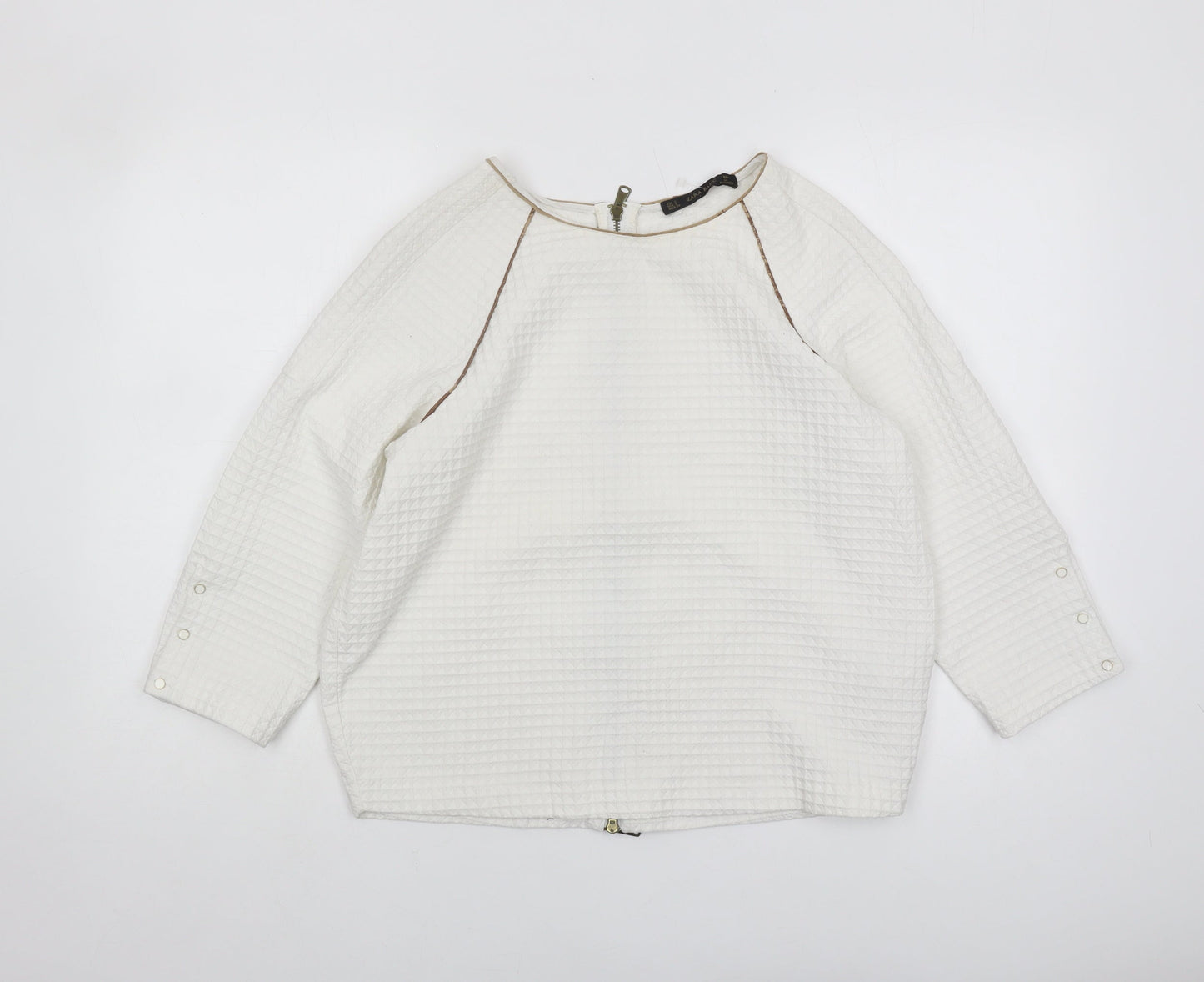Womens UK Size S Zara Basic White Basic Blouse
