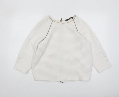 Womens UK Size S Zara Basic White Basic Blouse