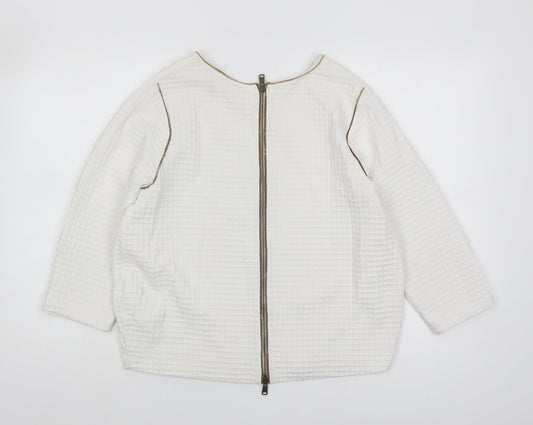 Zara Basic Women's White Basic Top, Size S, Zip Accent