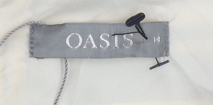 Oasis Women's Striped Multicoloured Dress Size 14