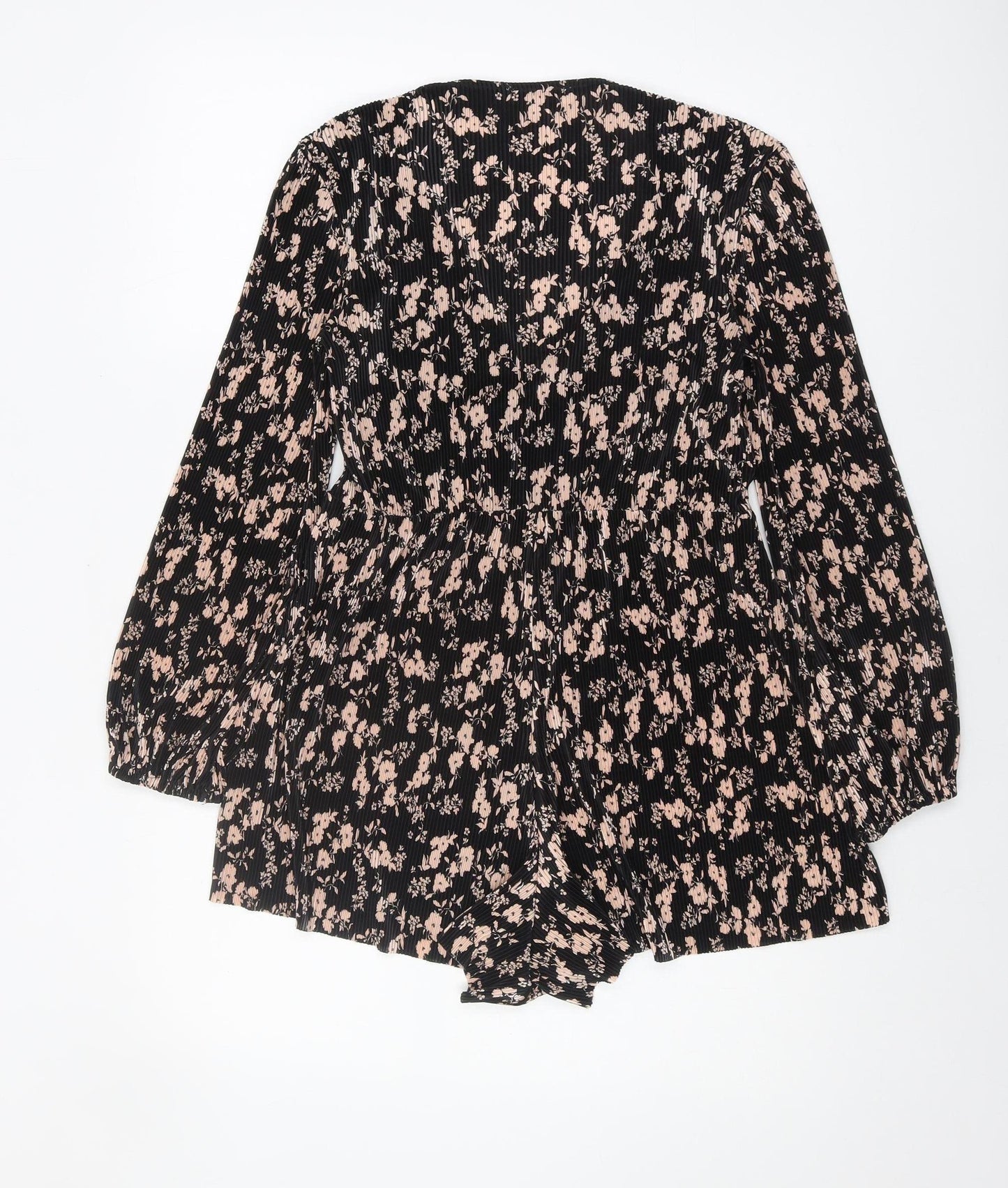 Topshop Women's Black Floral Playsuit Size 6 Petite