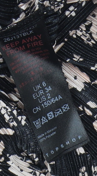 Topshop Women's Black Floral Playsuit Size 6 Petite