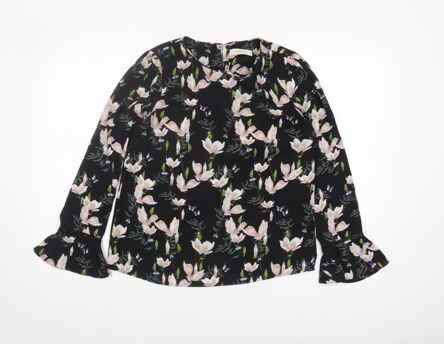 Womens UK Size 10 Oasis Black  Blouse