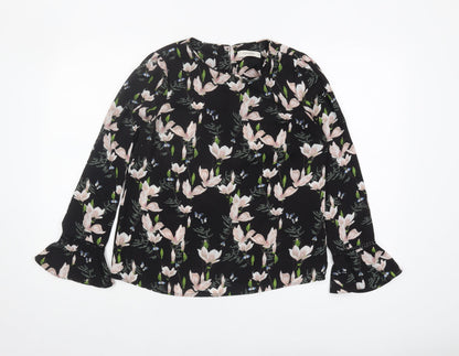 Womens UK Size 10 Oasis Black  Blouse