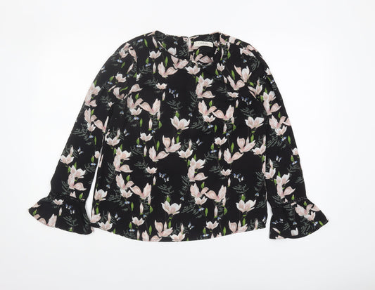 Womens UK Size 10 Oasis Black  Blouse