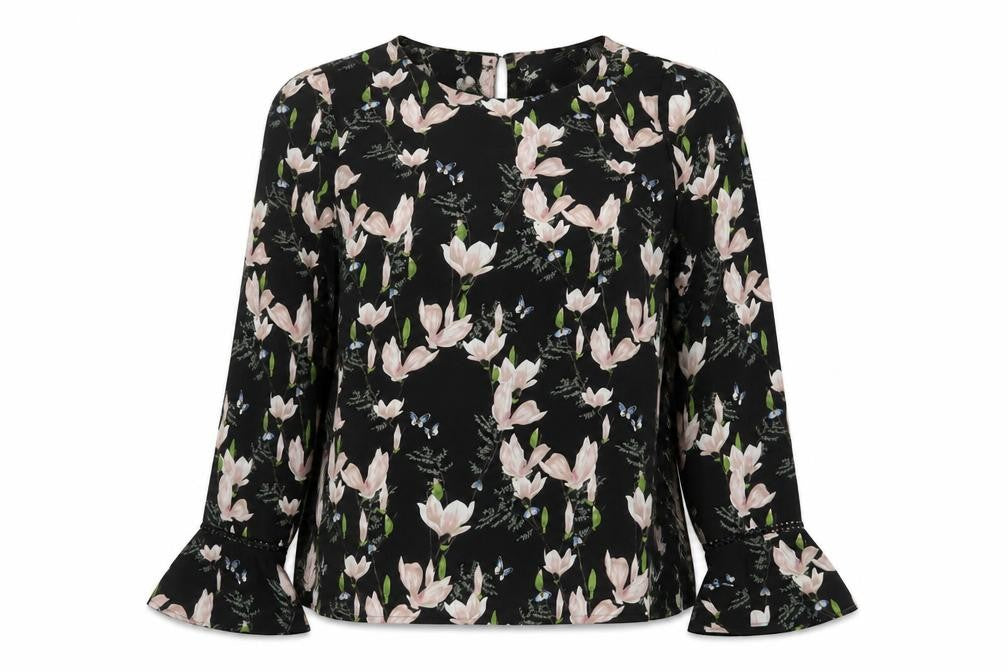 Womens UK Size 10 Oasis Black  Blouse