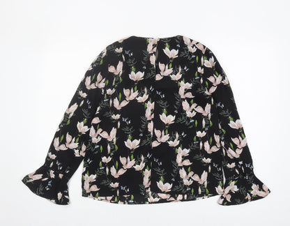 Womens UK Size 10 Oasis Black  Blouse