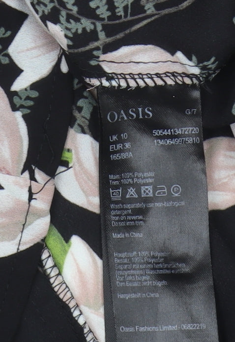 Womens UK Size 10 Oasis Black  Blouse