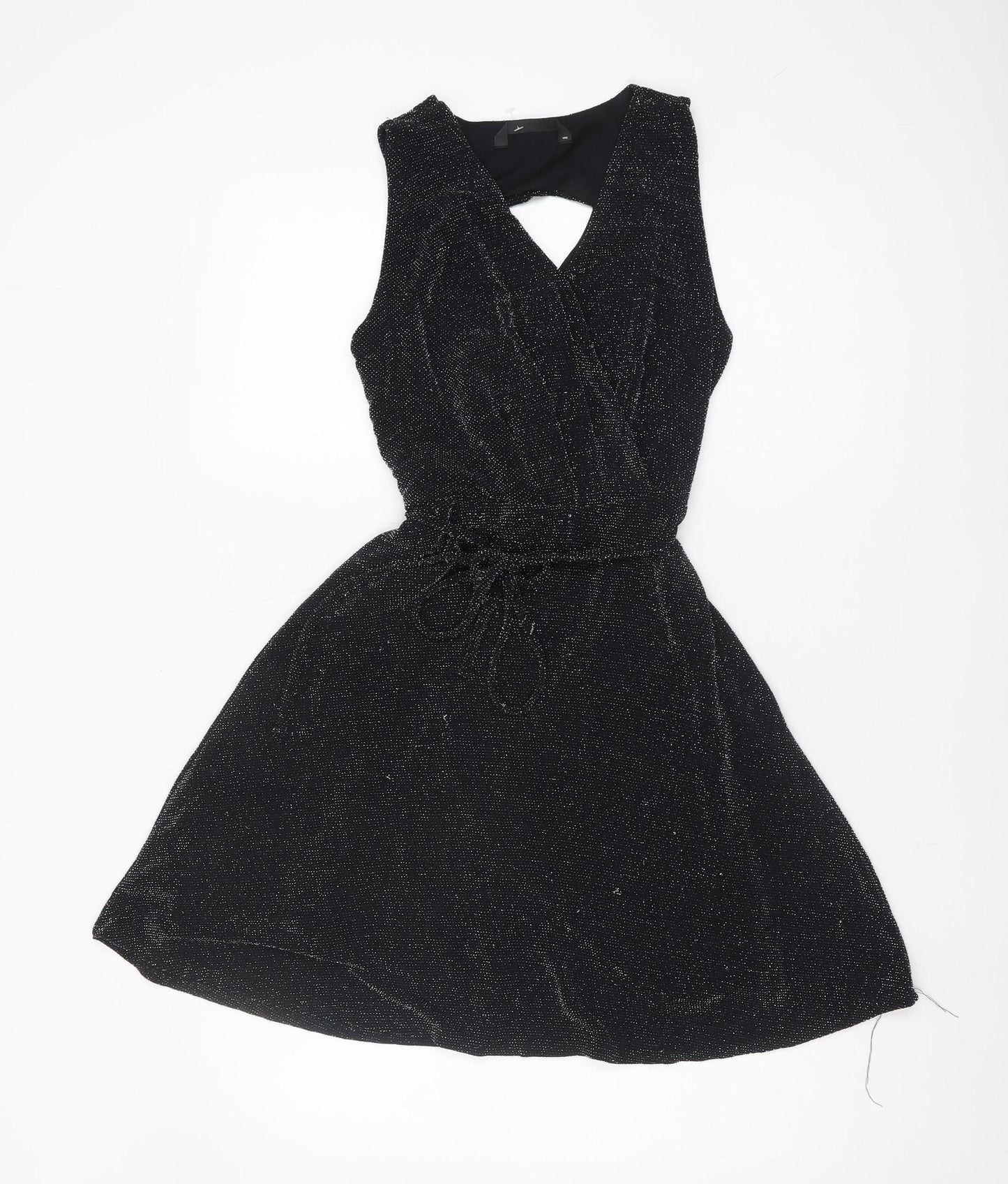 Dunnes Women's Black Wrap Dress Size 10 Party/Sleeveless