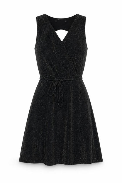 Dunnes Women's Black Wrap Dress Size 10 Party/Sleeveless