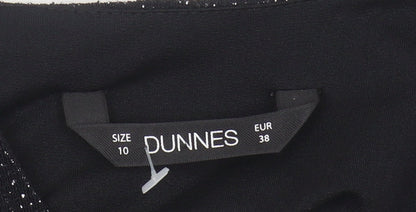 Dunnes Women's Black Wrap Dress Size 10 Party/Sleeveless