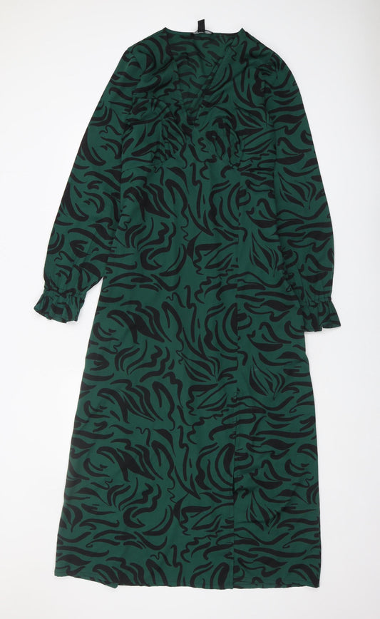 New Look Tall Green Animal Print Dress, Size 12