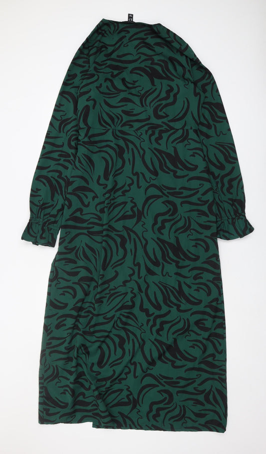 New Look Tall Green Animal Print Dress, Size 12