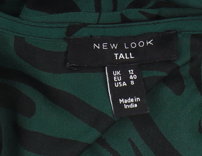 New Look Tall Green Animal Print Dress, Size 12
