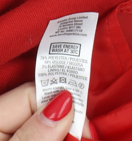 Dorothy Perkins Women's Red Sheath Dress Size 10