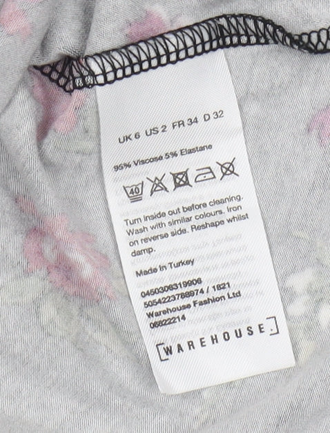 Warehouse Women Black Floral Dress Size 6