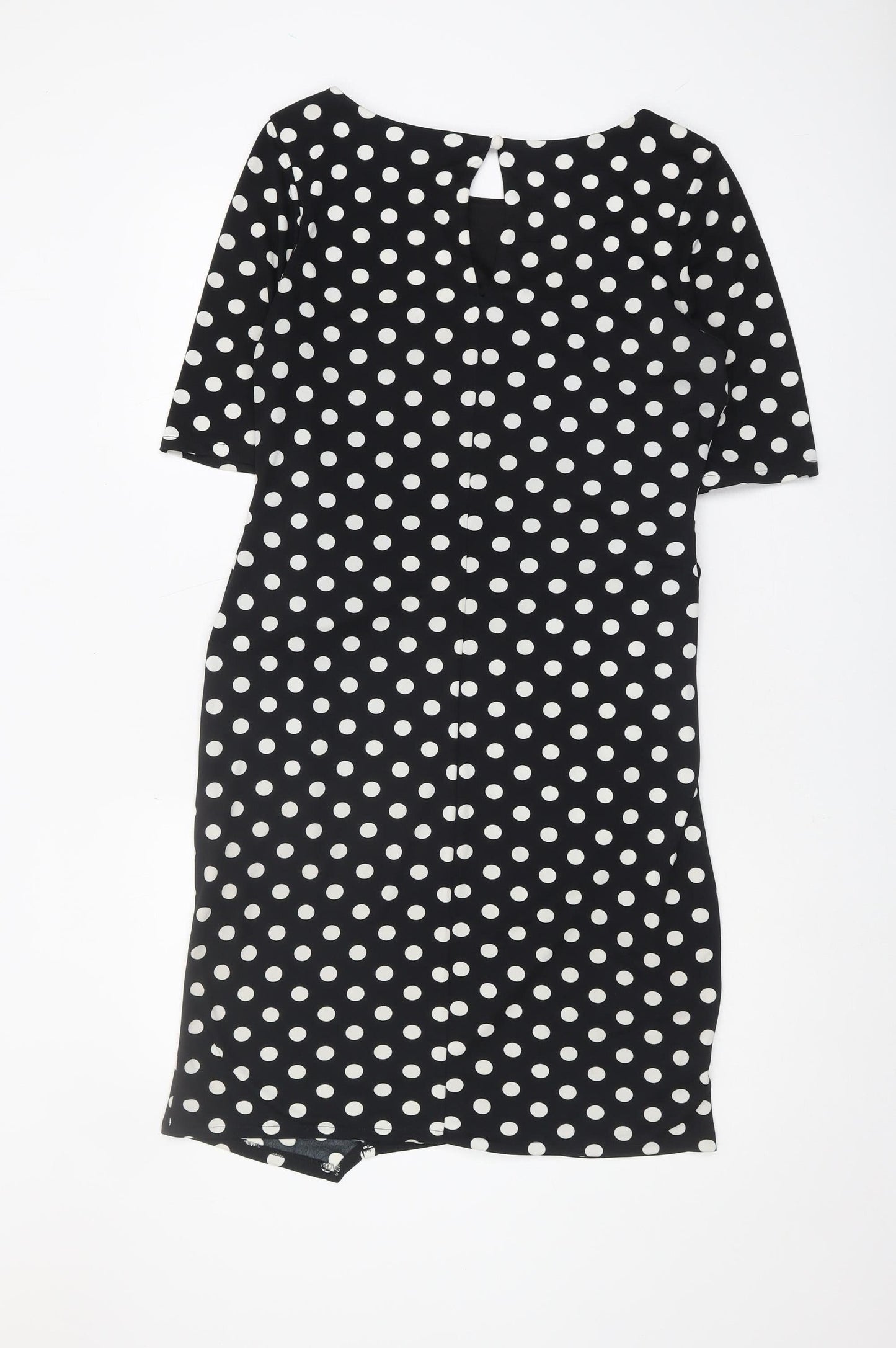 Next Women's Black Polka Dot Pencil Dress Size 16
