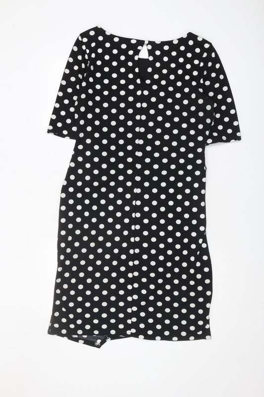 Next Women's Black Polka Dot Pencil Dress Size 16