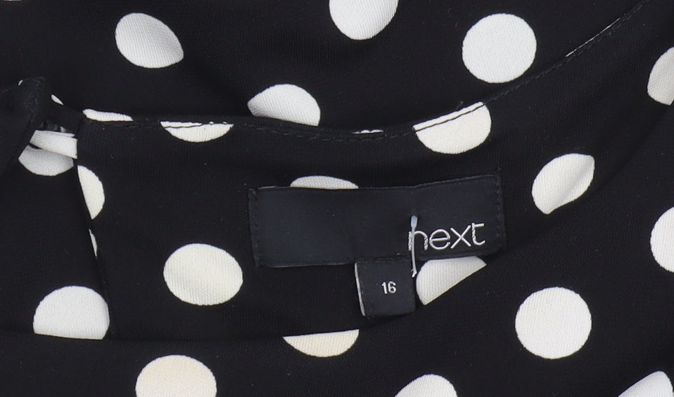 Next Women's Black Polka Dot Pencil Dress Size 16