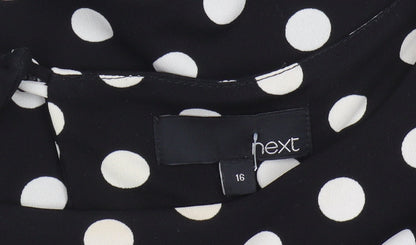 Next Women's Black Polka Dot Pencil Dress Size 16