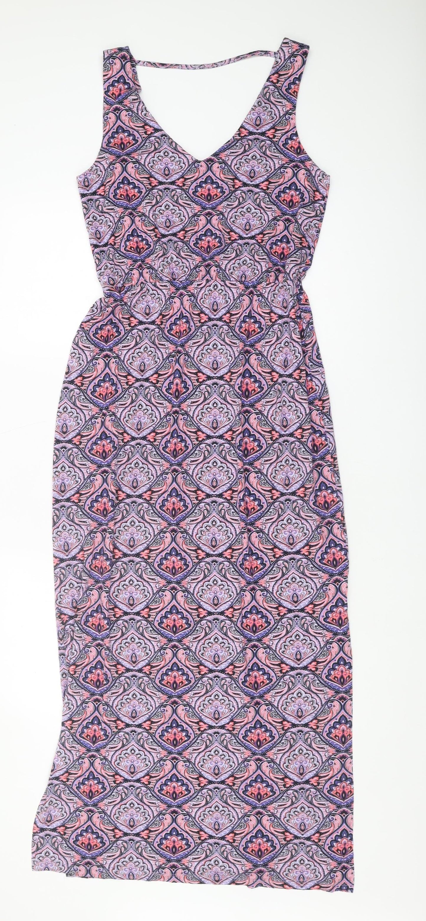 Warehouse Women's Midi Dress Multicoloured Size 12