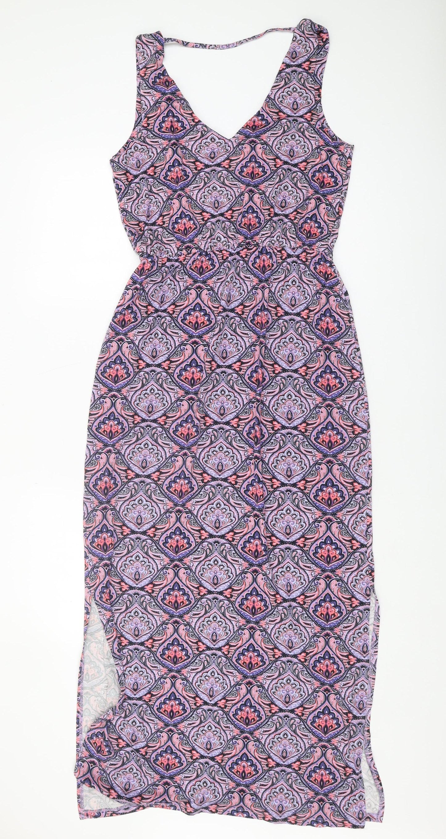 Warehouse Women's Midi Dress Multicoloured Size 12